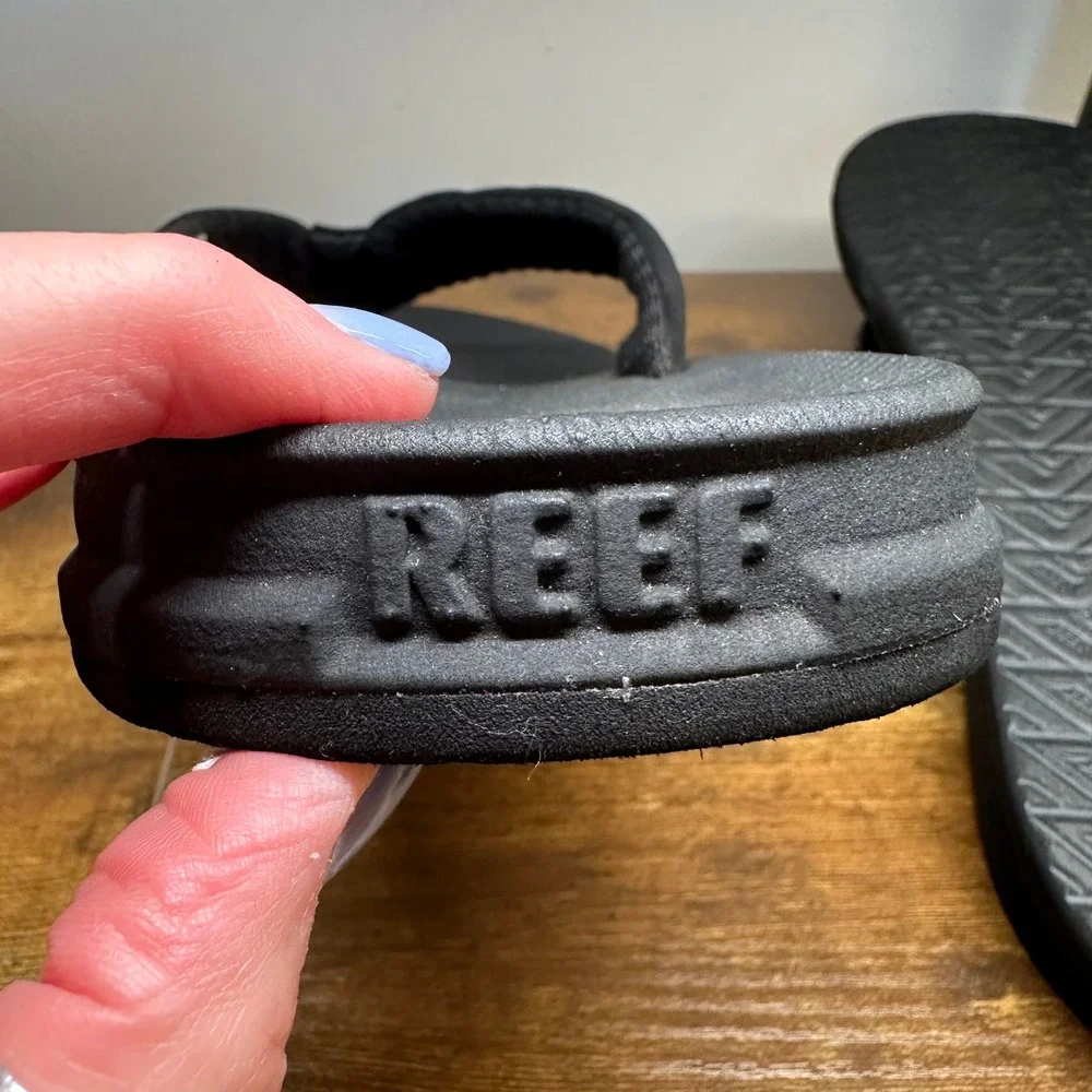 Reef Phantoms Mens Black Flip Flop Sandals Size 15 Arch Support Beach Casual